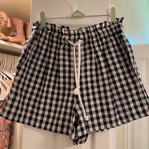 High Waisted Gingham Shorts